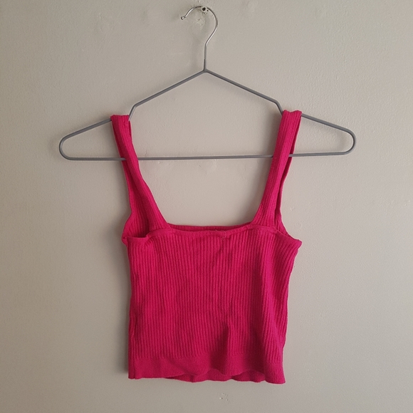 Hot Pink Ribbed Tank Top from Garage - Picture 2 of 3